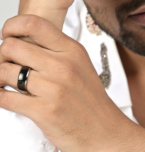 Men Black Finger Ring